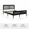 Martha Stewart Jax Queen Size Solid Wood Platform Bed w/Rattan Headboard and Footboard, No Box Spring Req'd, Blk MG-090022-Q-BK-MS